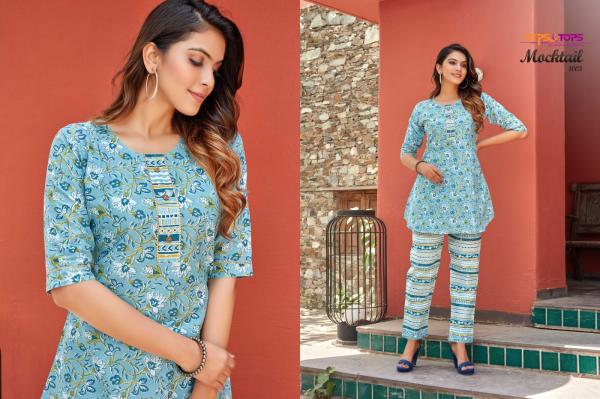 Tips & Tops Mocktail Designer Cotton Kurti With Bottom